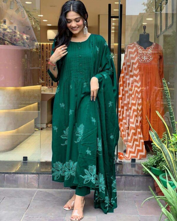Elegant Everyday Wear ? XXL Embroidered Cotton Floral Dress(XL) - Image 5