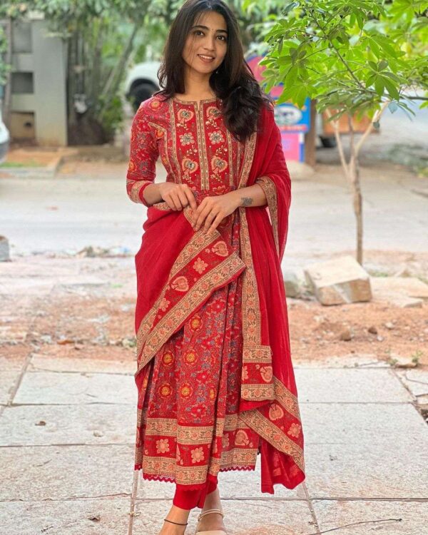 Charming in Cotton ? Embroidered Floral Printex Dress for Women (L) - Image 4